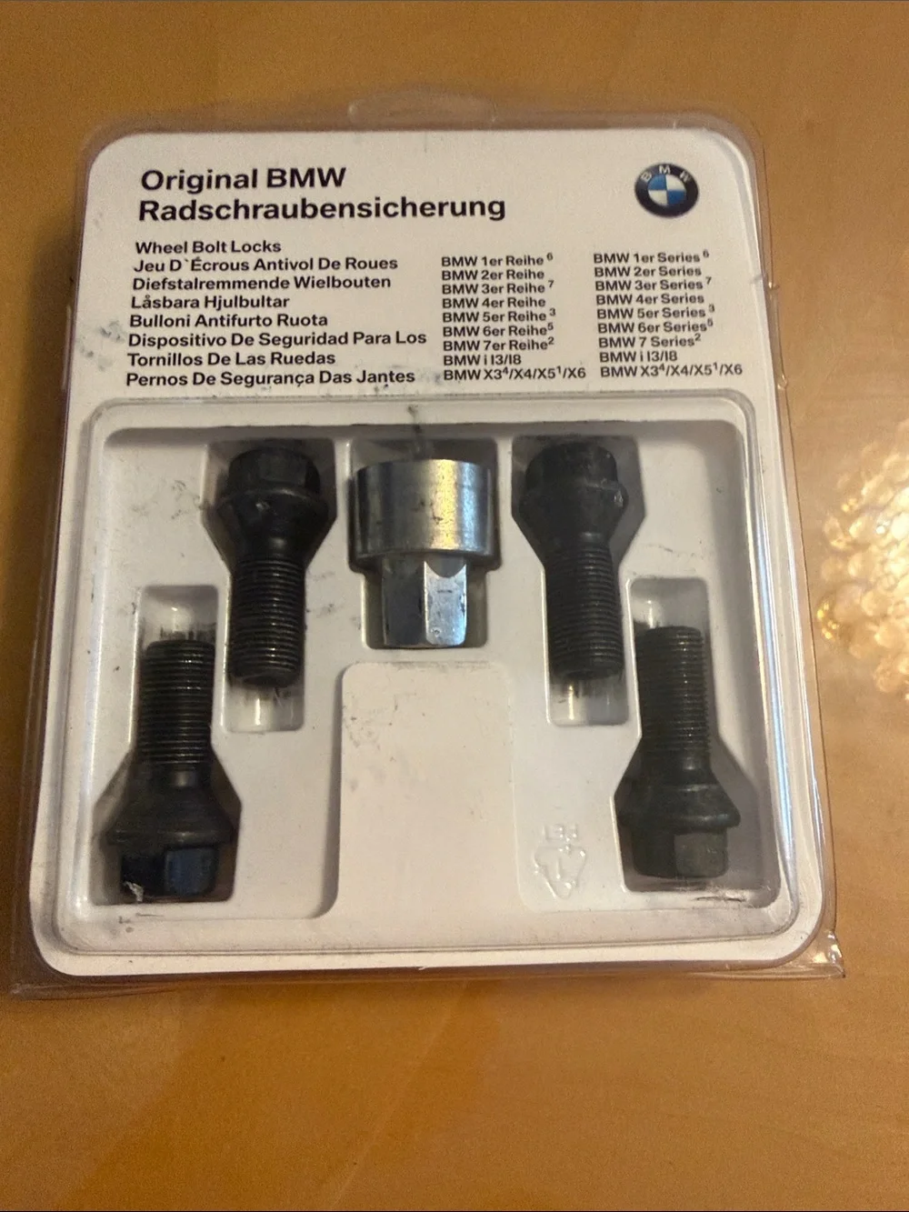 BMW Black Wheel Bolt Lock Set with Silver Key Adapter